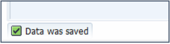 Data Was Saved Status Bar Message