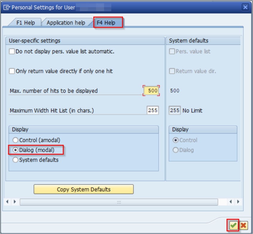 SAP GUI F4 Help