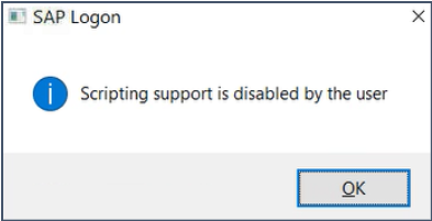 Scripting support is disabled by the user Popup in SAP Learn