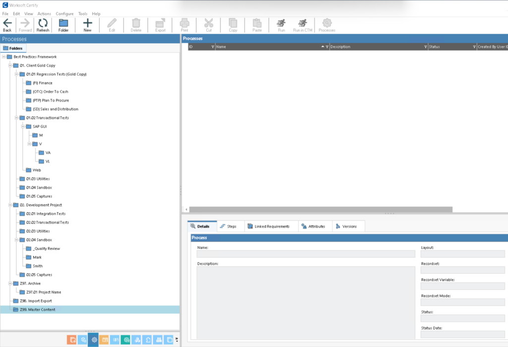 Worksoft Certify Folder Structure